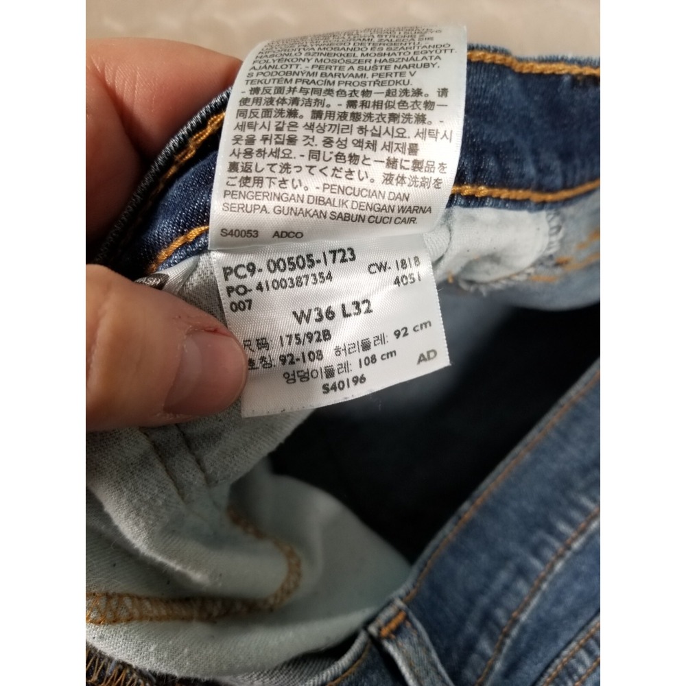 Levis 505 Straight Leg Medium Wash Jeans Fades Tag 36x32 Fits 36x31 See Pics - Picture 6 of 16